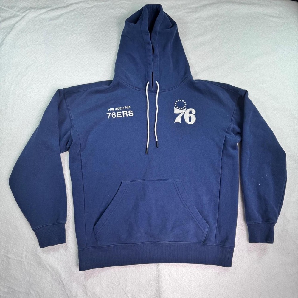 Philadelphia 76ers Hoodie Mens Medium Blue Pullover NBA Basketball Sweatshirt